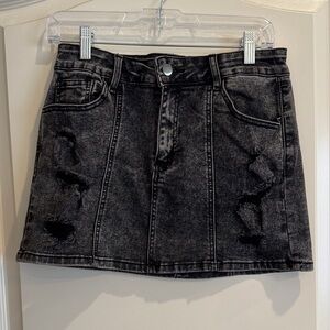 Fashion Nova Charcoal Distressed Mini Skirt
